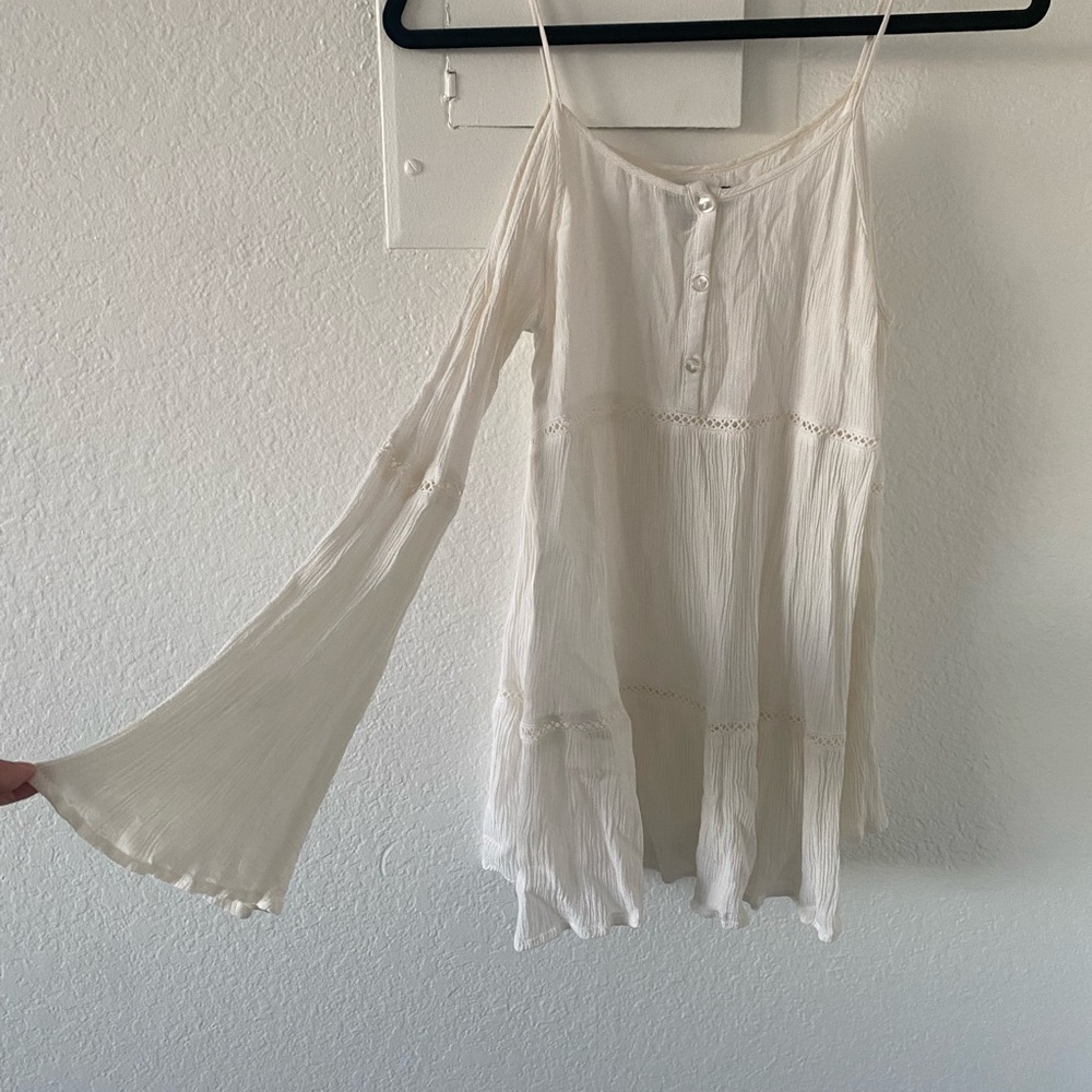 Kendall & Kylie Cream Button-Up Blouse
